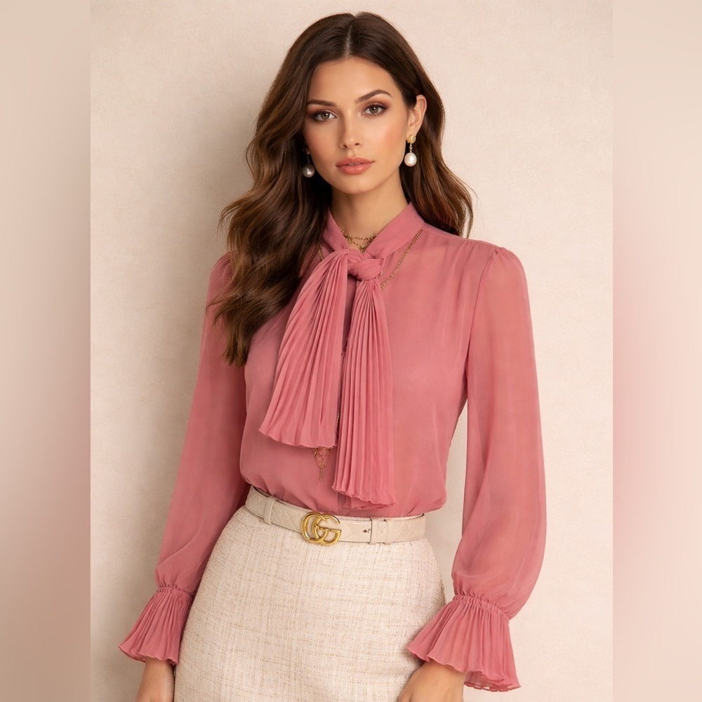 Gucci Vintage early-2000s Tom Ford era Gucci silk pussy-bow blouse size 40 Gucci